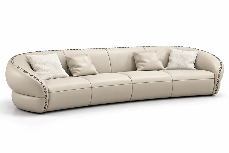 Cream Straight Sofa