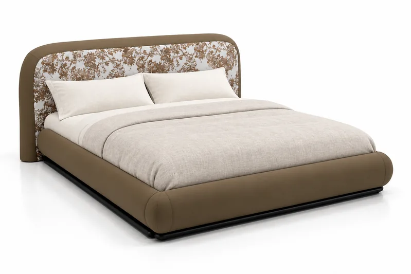 Olive Contrast Headboard Bed