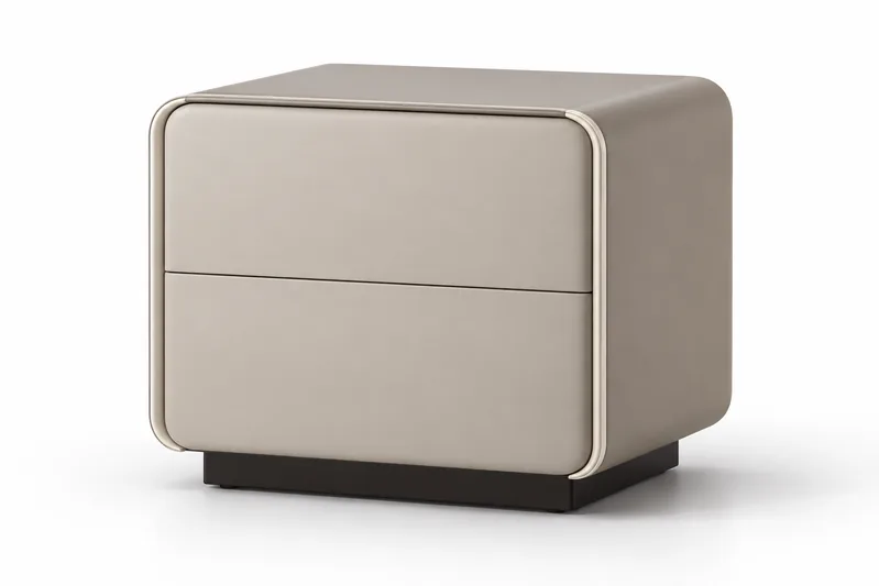 Grey Contrast-Edge Nightstand