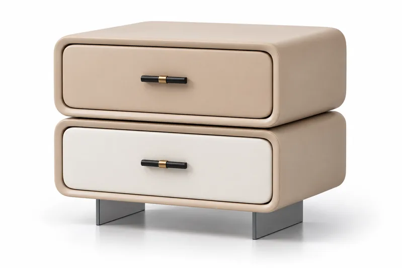 Cream & Tan Nightstand
