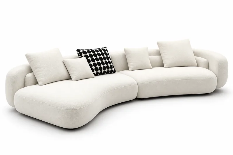 Cream Curved Sofa