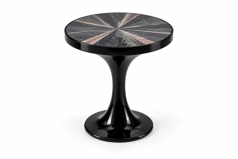 Black Pedestal Side Table