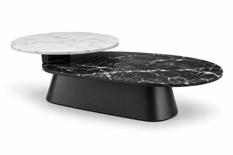 Black & White Layered Coffee Table Set