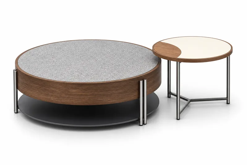 Grey-Top Drum & Round Table Set