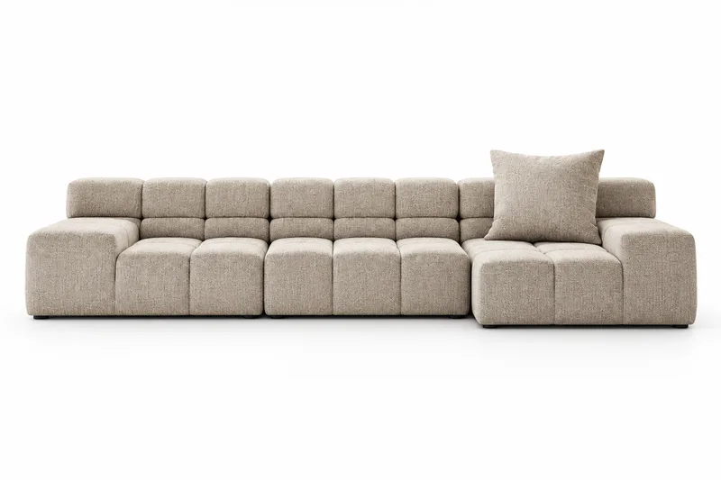 Beige Grid Sofa